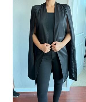 HAODUOYI Black Cape Blazer
